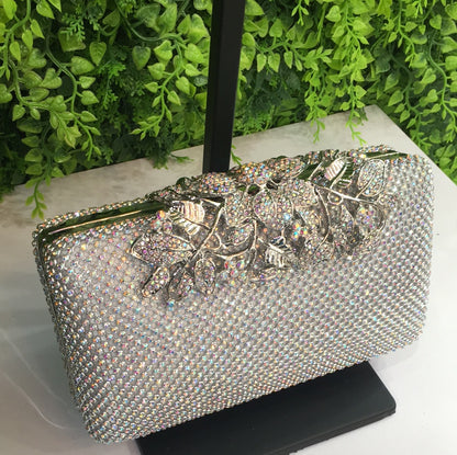 Silver flowered purse