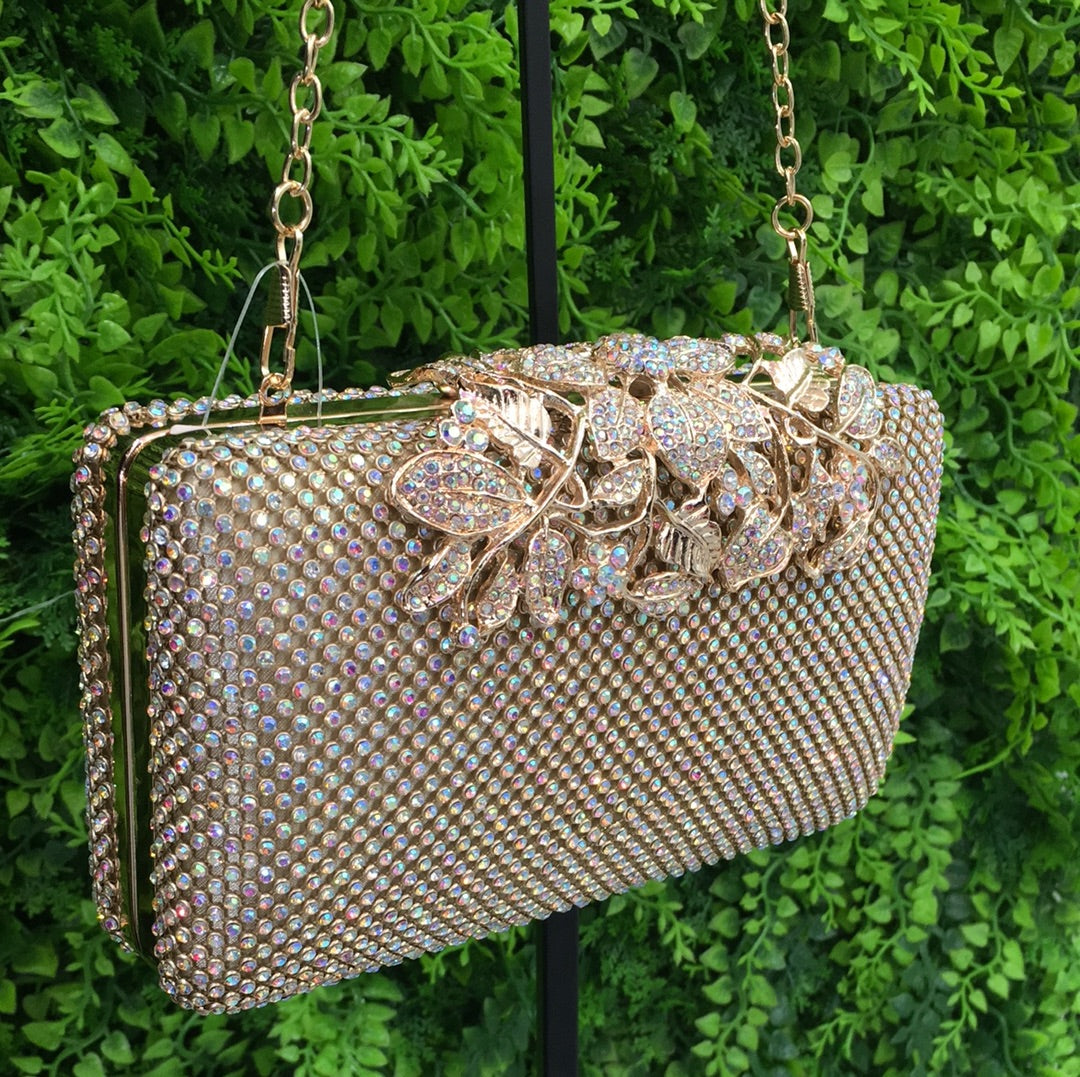 Rosegold Flowered purse